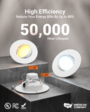 Recessed LED Retrofit Lighting, 5/6 Inch, Gimbal, Selectable CCT, 800 Lumens (Pure White Trim)