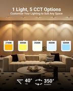 Sunco Motion Sensor LED Ceiling Light, has selectable color temperature. Choose between 2700K-5000K.