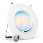Recessed LED Retrofit Lighting, 5/6 Inch, Gimbal, Selectable CCT, 800 Lumens (Pure White Trim)