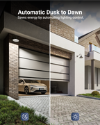 With a dusk to dawn sensor, the light automatically turns on at dusk and off at dawn, providing hands-free operation.