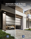 With a dusk to dawn sensor, the light automatically turns on at dusk and off at dawn, providing hands-free operation.