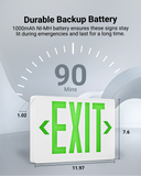 With an integrated battery backup, this exit light provides continuous illumination that lasts over 90 minutes on a full 24-hour charge.