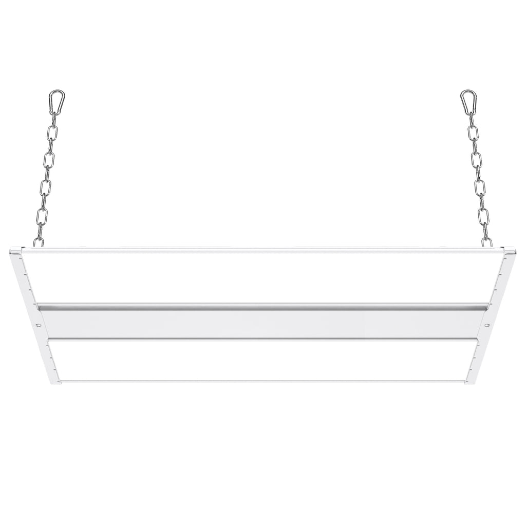 Installation is simple and effortless with durable hanging chains and V hooks.
