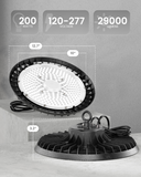 UFO High Bay 200W LED Fixture, 29000 Lumens