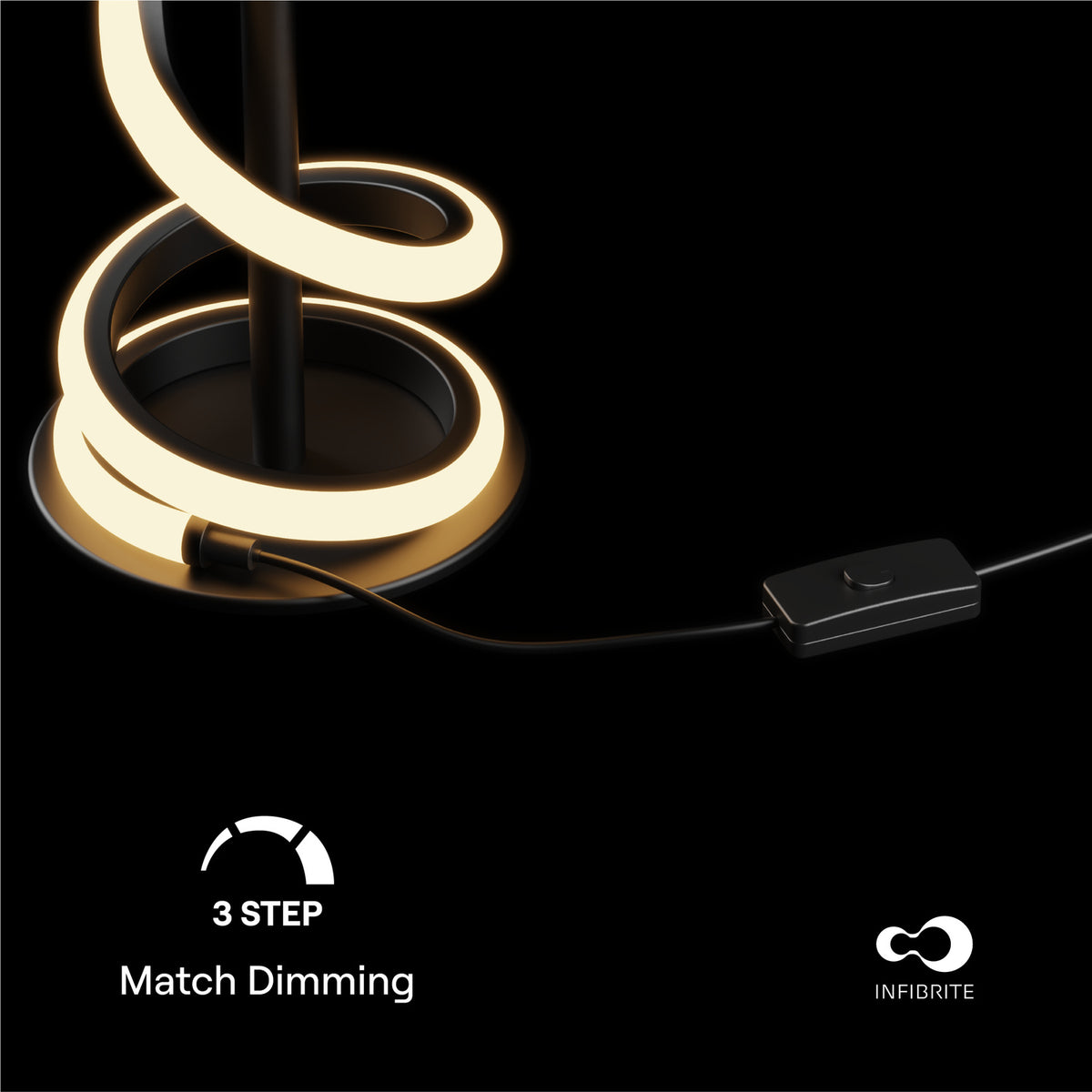 Sculptural Curve LED Table Lamp — supplied product image