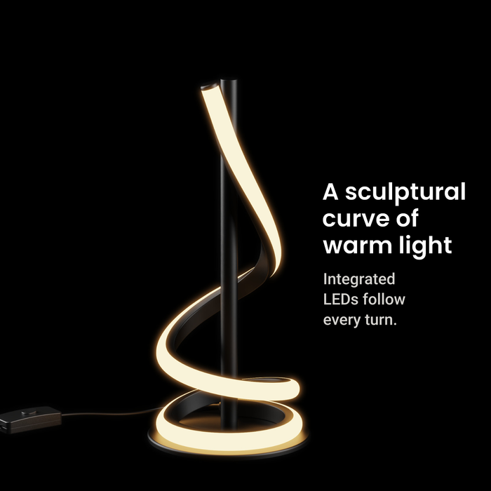 Sculptural Curve LED Table Lamp — design and features