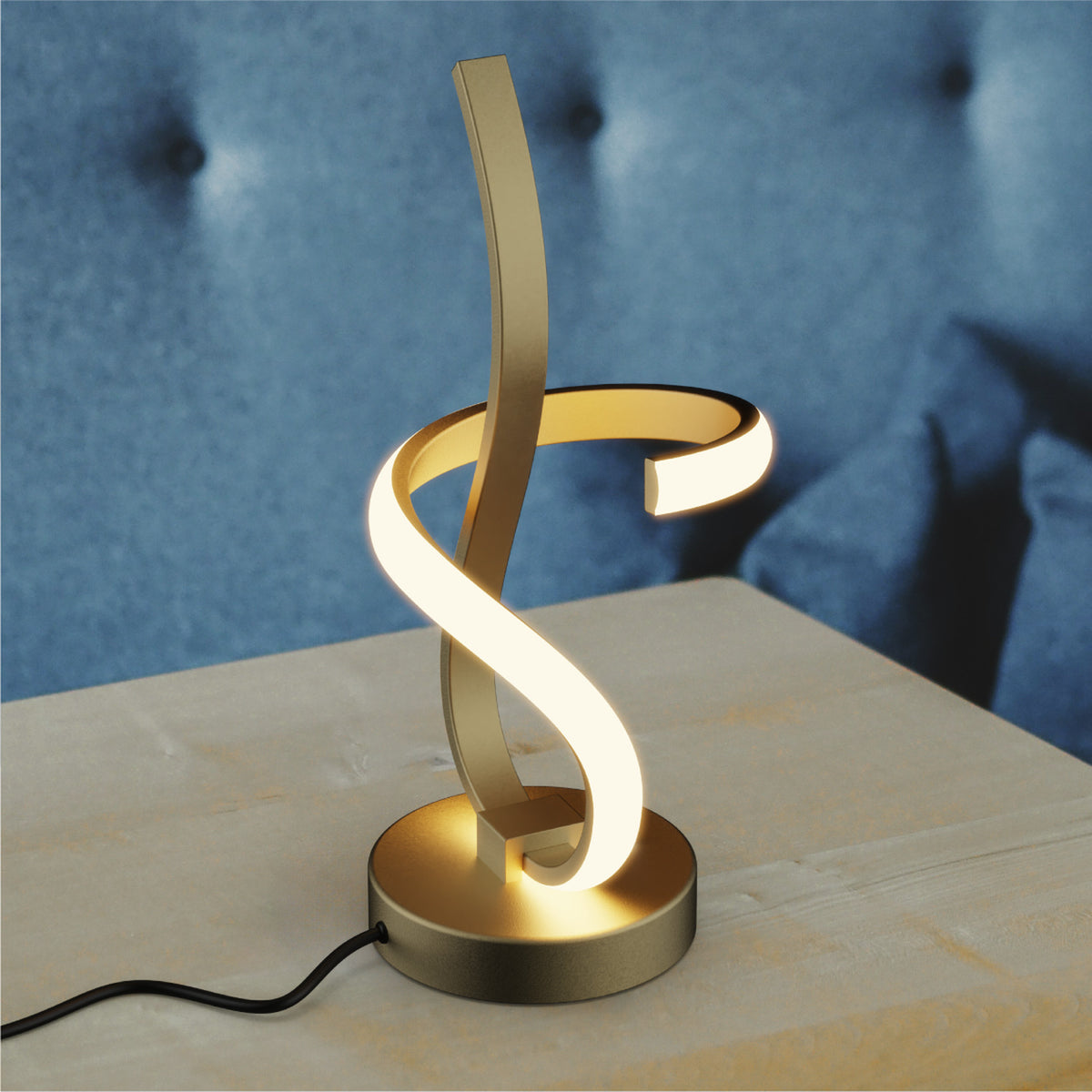 Golden Swirl LED Table Lamp — additional room setting