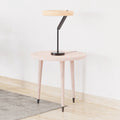 Modern Black and Wood-Look LED Table Lamp — in a room setting