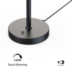Modern Black and Wood-Look LED Table Lamp — supplied product image