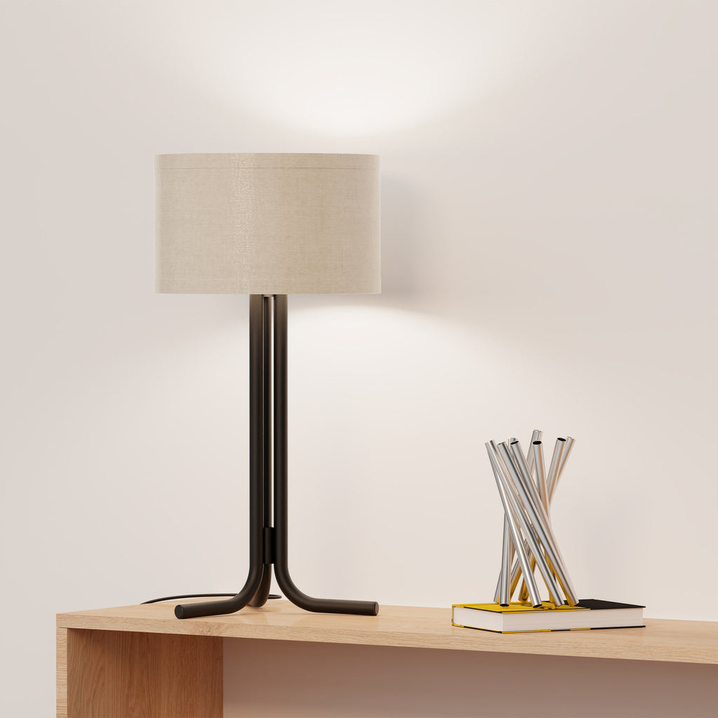 Classic Elegance Table Lamp with Cylindrical Shade — supplied product image