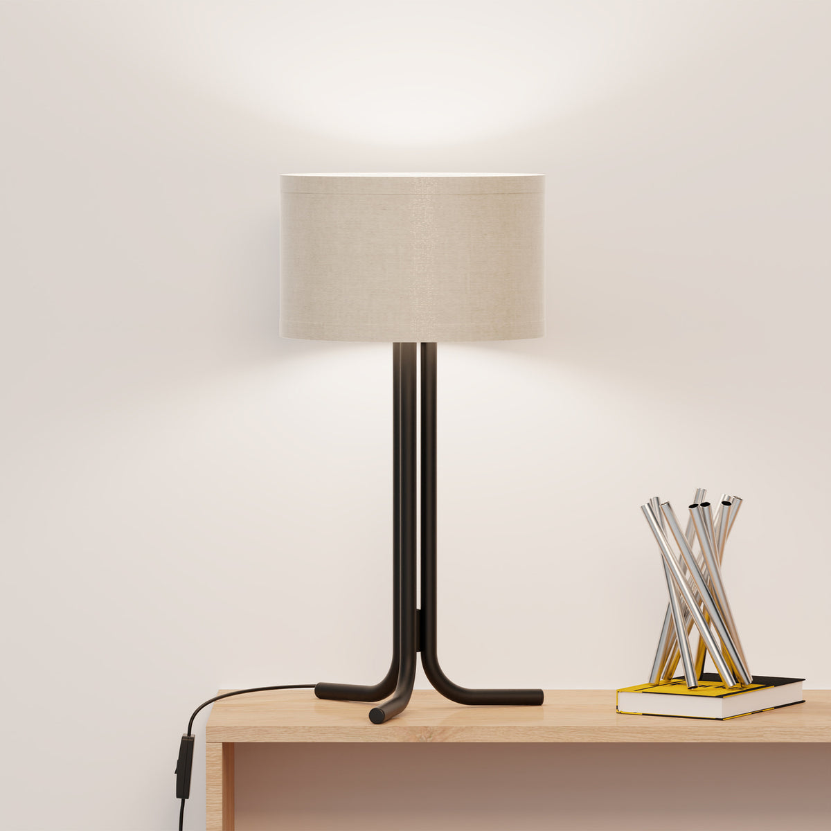 Classic Elegance Table Lamp with Cylindrical Shade — supplied product image
