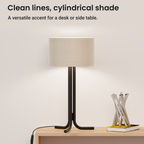 Classic Elegance Table Lamp with Cylindrical Shade — design and features