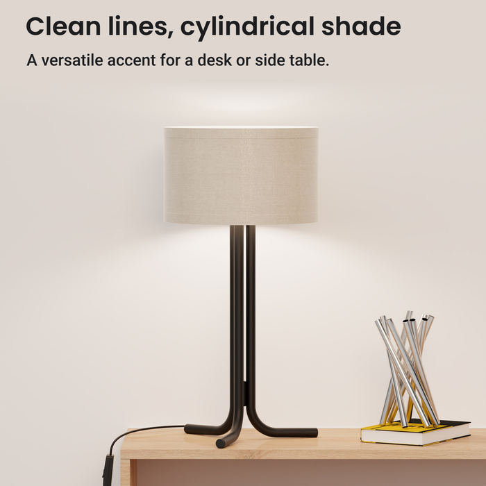 Classic Elegance Table Lamp with Cylindrical Shade — design and features