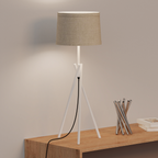 Crossed Legs Table Lamp with Fabric Shade — in a room setting