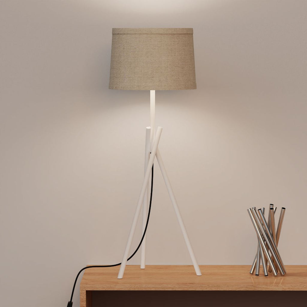 Crossed Legs Table Lamp with Fabric Shade — supplied product image