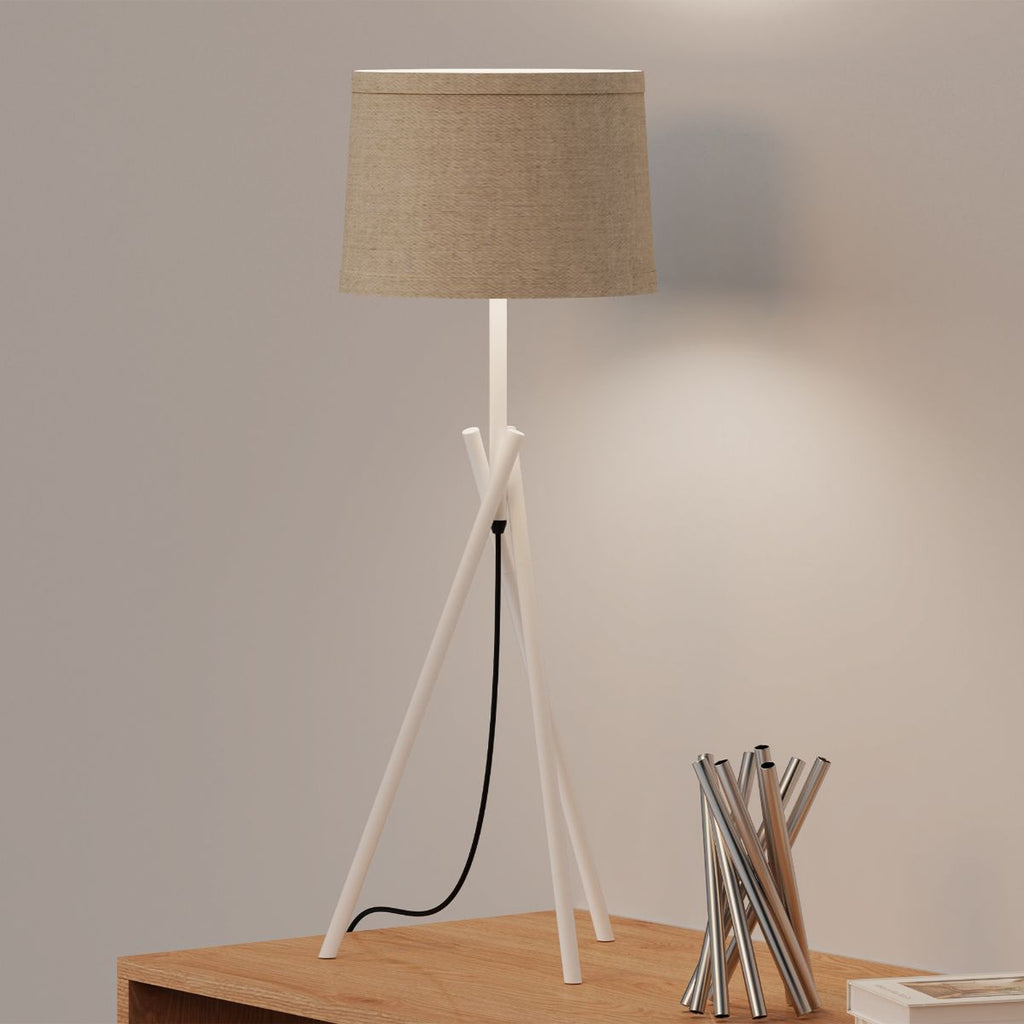 Crossed Legs Table Lamp with Fabric Shade — supplied product image