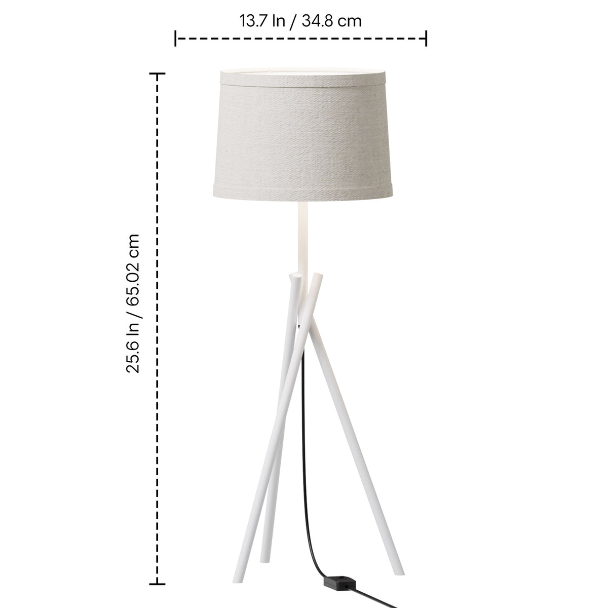 Crossed Legs Table Lamp with Fabric Shade — supplied product image