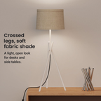 Crossed Legs Table Lamp with Fabric Shade — design and features