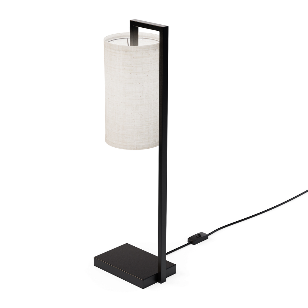 Rectangular Frame Table Lamp with Cylinder Shade — product view