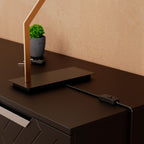 Angled Brass-Look Table Lamp with Textured Shade — additional product detail