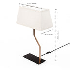 Angled Brass-Look Table Lamp with Textured Shade — supplied product image
