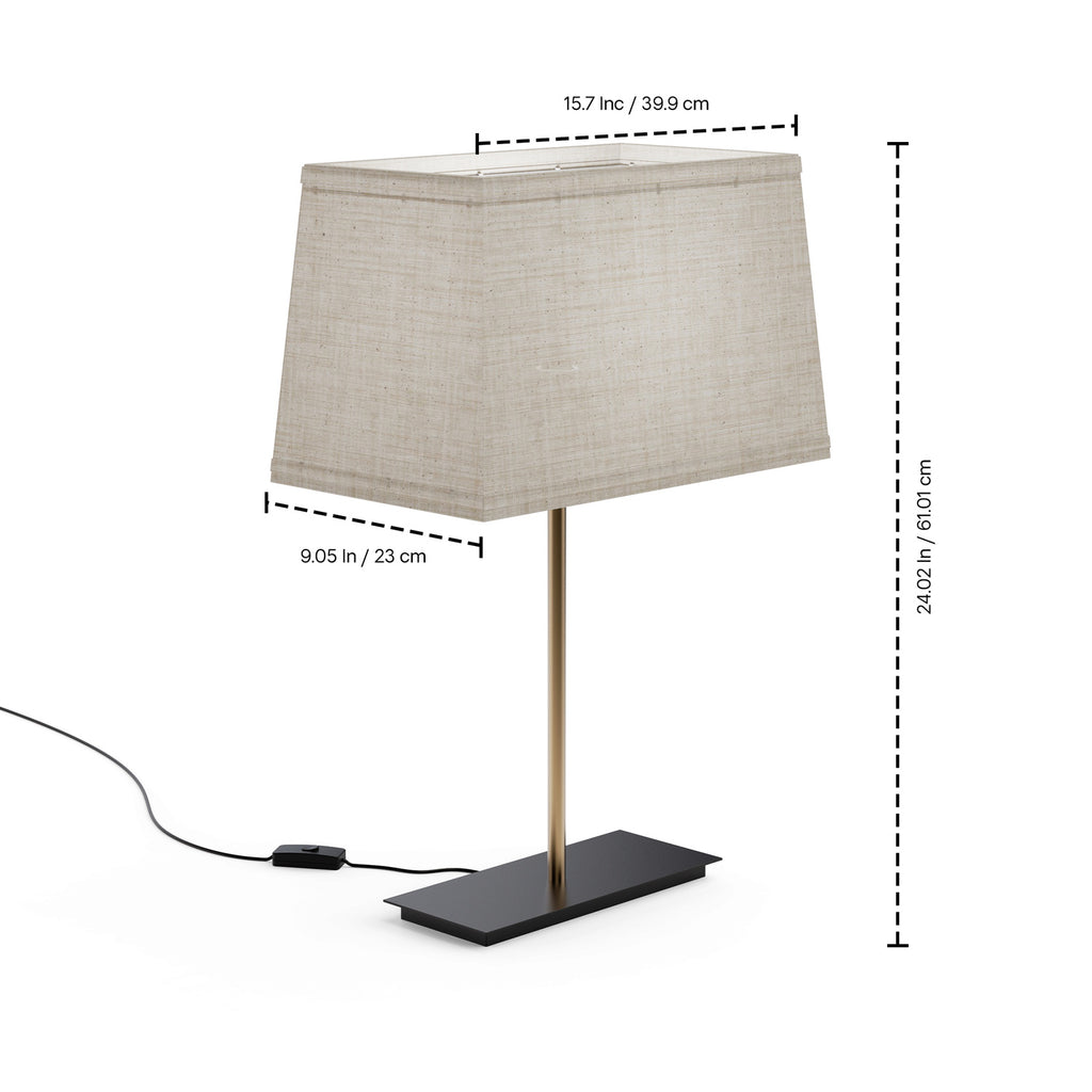 Classic Square Table Lamp with Textured Shade — supplied product image
