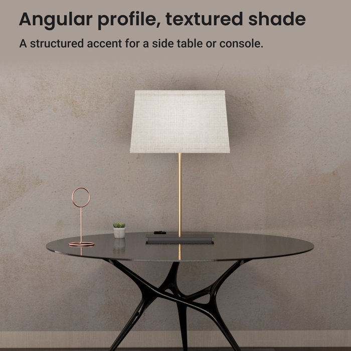 Classic Square Table Lamp with Textured Shade — design and features