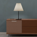 Angular Base Table Lamp with Conical Shade — in a room setting