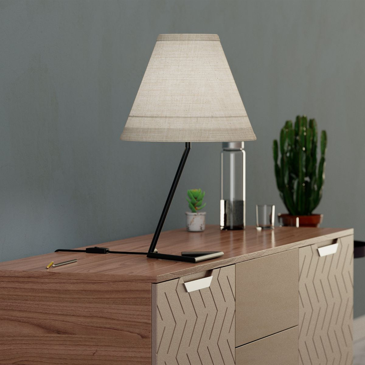 Angular Base Table Lamp with Conical Shade — supplied product image