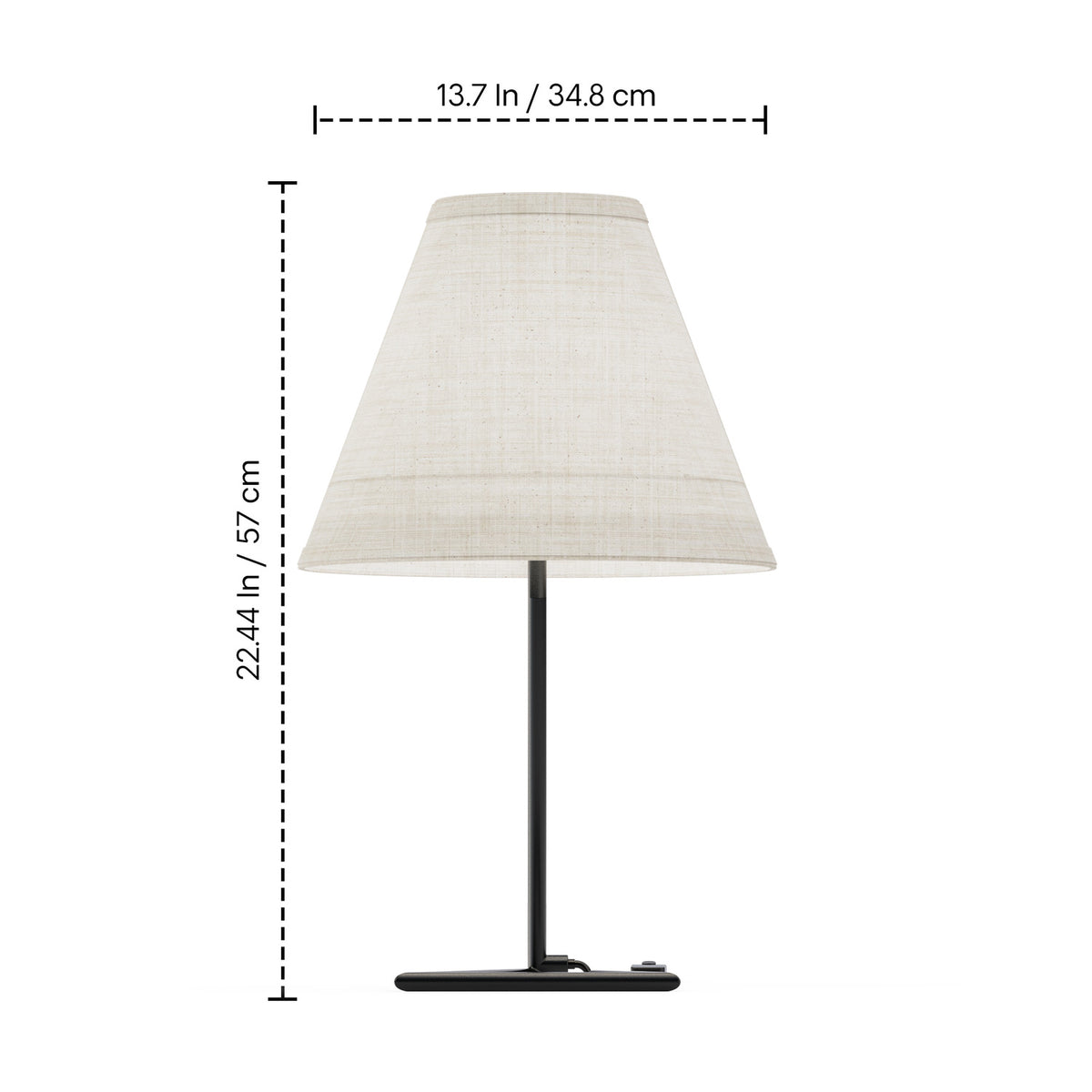 Angular Base Table Lamp with Conical Shade — supplied product image