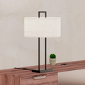 Modern Structure Table Lamp with Textured Shade — in a room setting