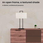 Modern Structure Table Lamp with Textured Shade — design and features