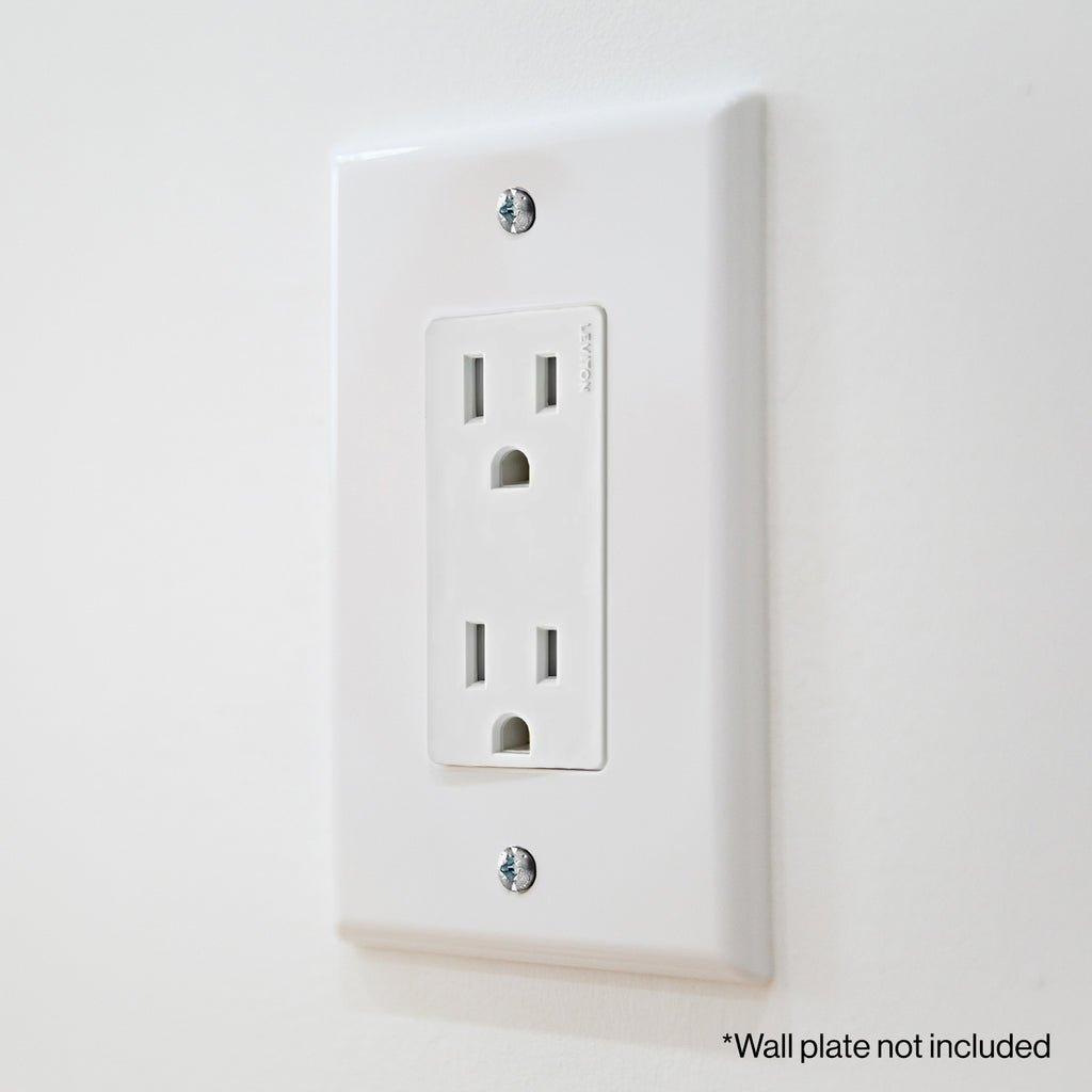 Leviton 15 Amp Tamper Resistant Duplex Receptacle, Outlet, Straight Blade, Grounding - 2 Poles