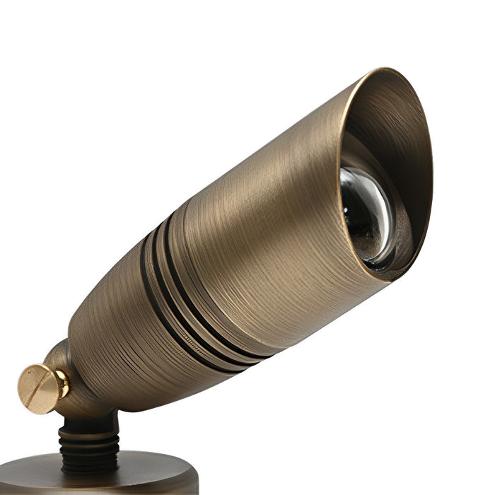 Brass Bullet Head Landscape Spotlight with Plastic Spike