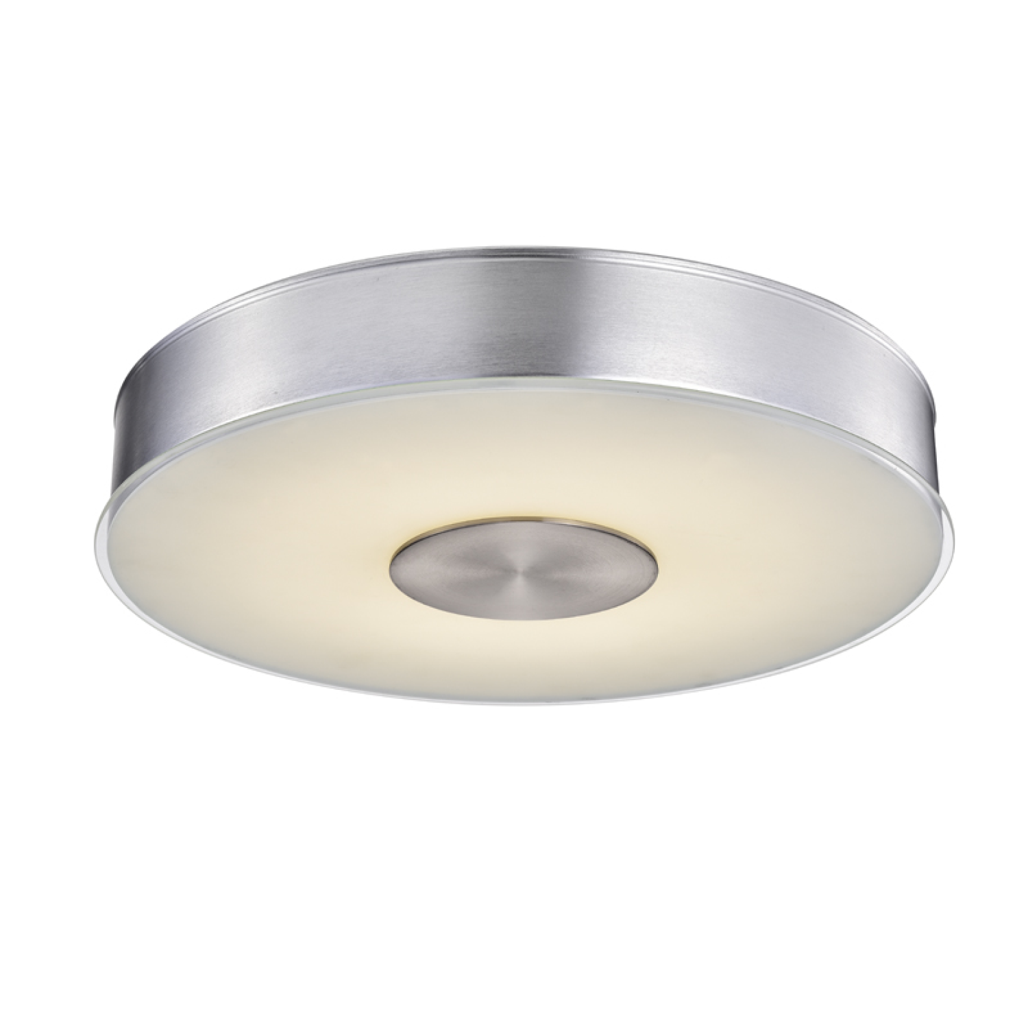 11 Inch Round LED Brushed Aluminum Ceiling Light, Fusion, Surface Mount, 1300 Lumens