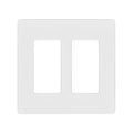 Lutron Claro 2-Gang Wallplate, Screwless Designer Style, Gloss Finish