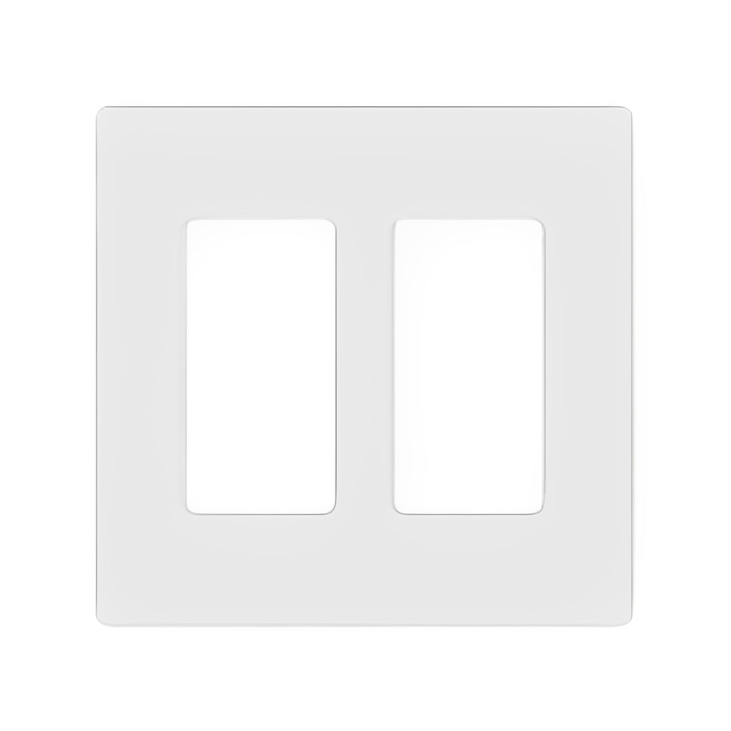 Lutron Claro 2-Gang Wallplate, Screwless Designer Style, Gloss Finish