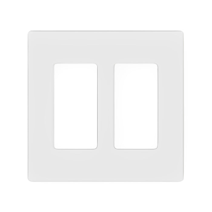 Lutron Claro 2-Gang Wallplate, Screwless Designer Style, Gloss Finish