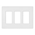 Lutron Claro 3-Gang Wallplate, Designer Style, Gloss Finish