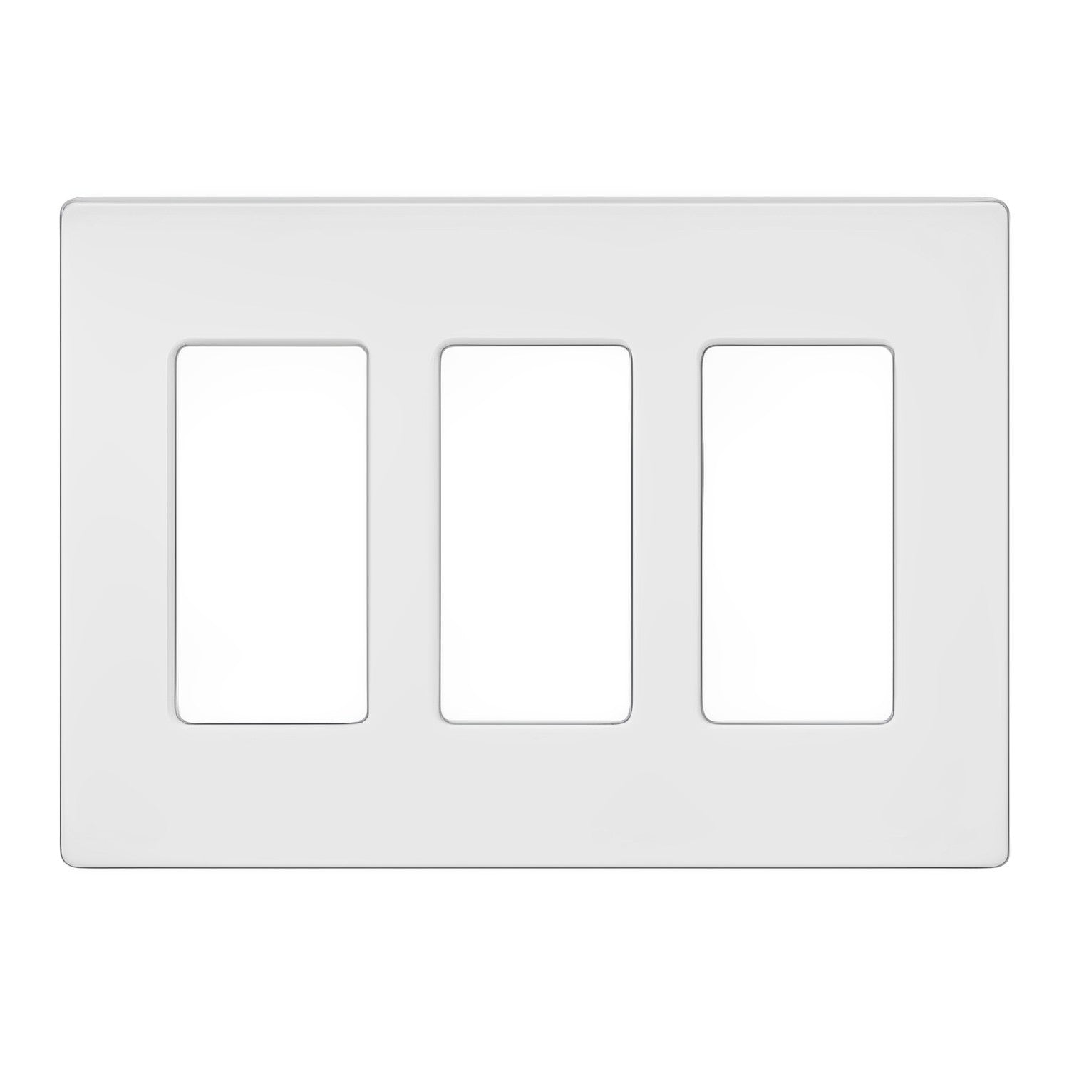 Lutron Claro 3-Gang Wallplate, Designer Style, Gloss Finish