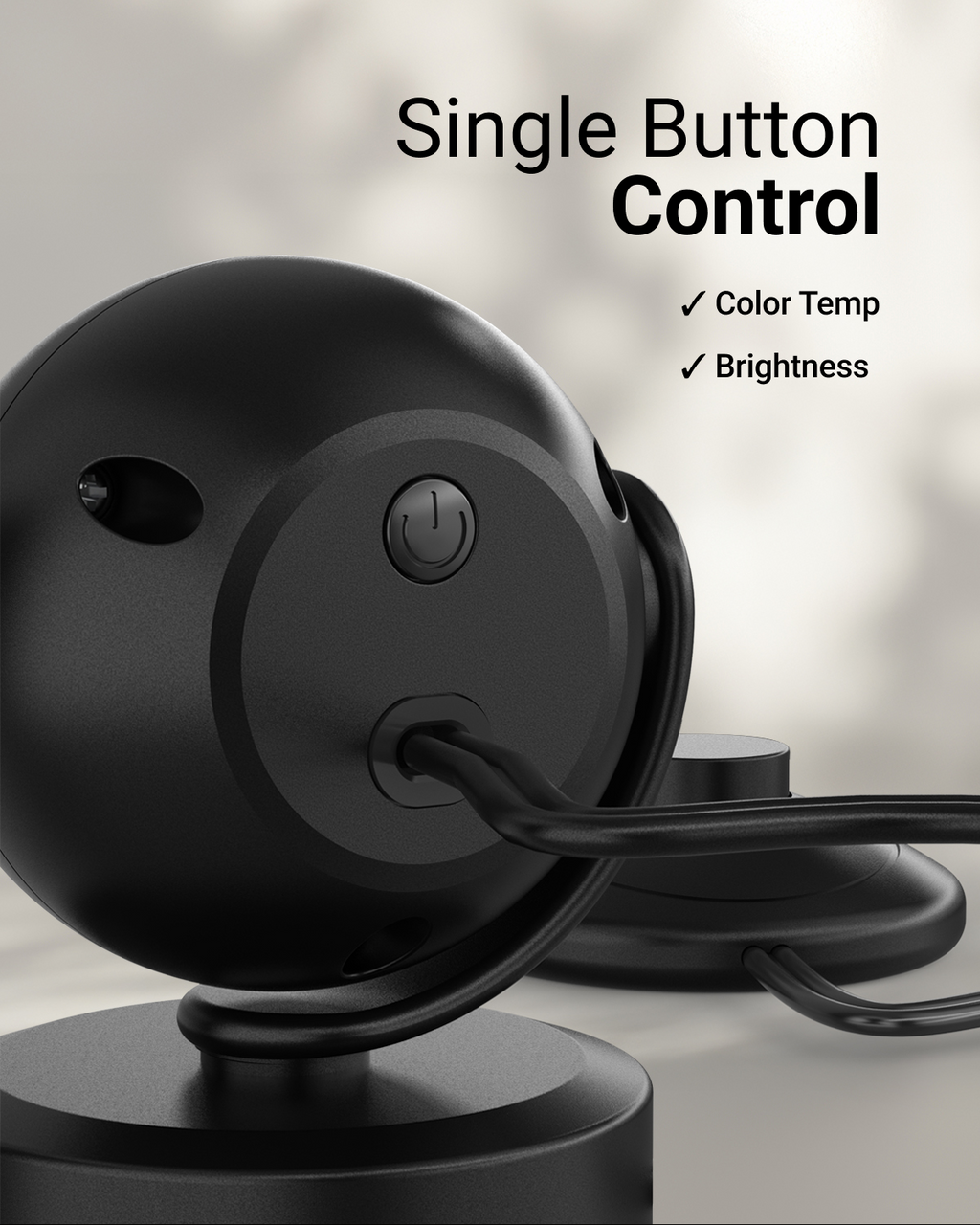 LED Black Orb Spotlight, Selectable CCT, 300 Lumens