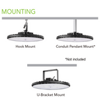UFO High Bay LED Fixture, 100W/80W/60W/40W, Selectable CCT, 16000 Lumens