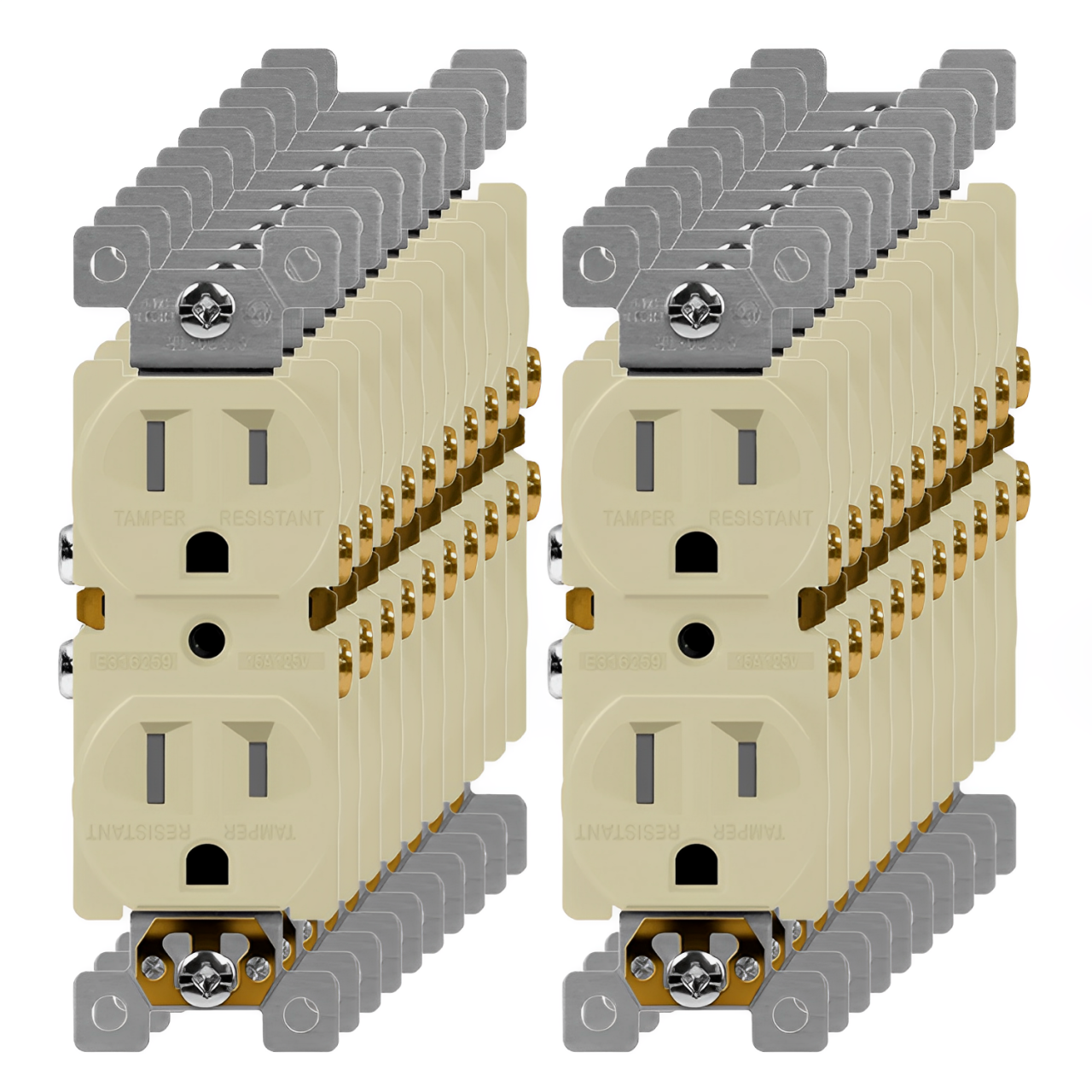 Enerlites Residential Grade 15A Self-Grounding Tamper-Resistant Duplex Receptacle