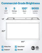 LED Ceiling Panel Light with Battery Backup, 72W/60W/50W/40W/30W, 2x4, 9000 Lumens (Sensor Receptacle)