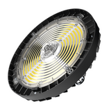 Industrial high-bay light fixture on a white background