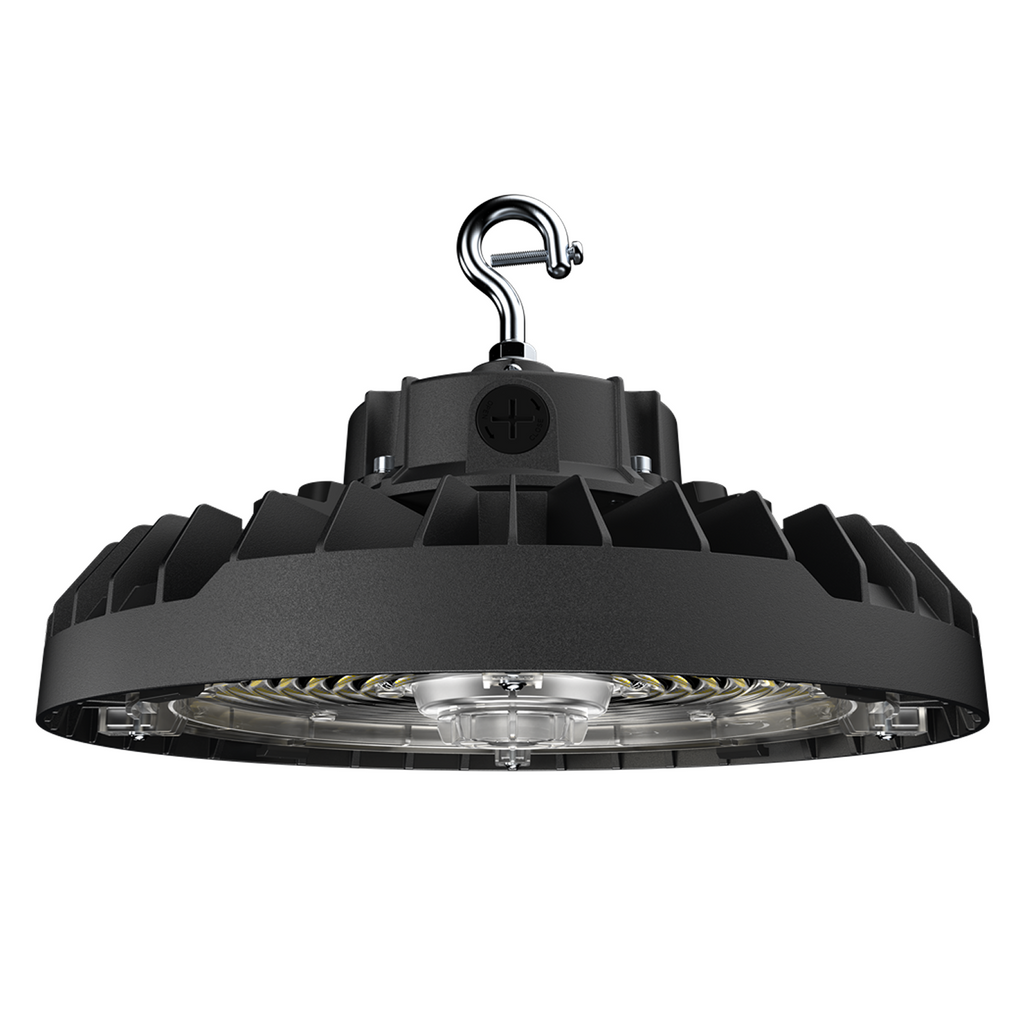 UFO High Bay LED Fixture, 150W/120W/100W, Selectable Wattage & CCT, 120-277V, 21000 Lumens