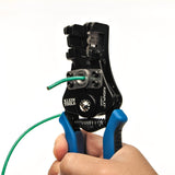 The Klein Tools Wire Cutter and Stripper features a compound action stripping which means it can grip and strip via single-action squeezing motion.