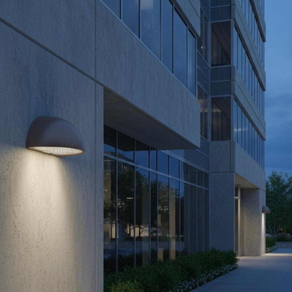 LED Half Moon Wall Pack, Full Cutoff, Dusk to Dawn Photocell, 80W/64W/48W, Selectable Wattage & CCT, 10800 Lumens
