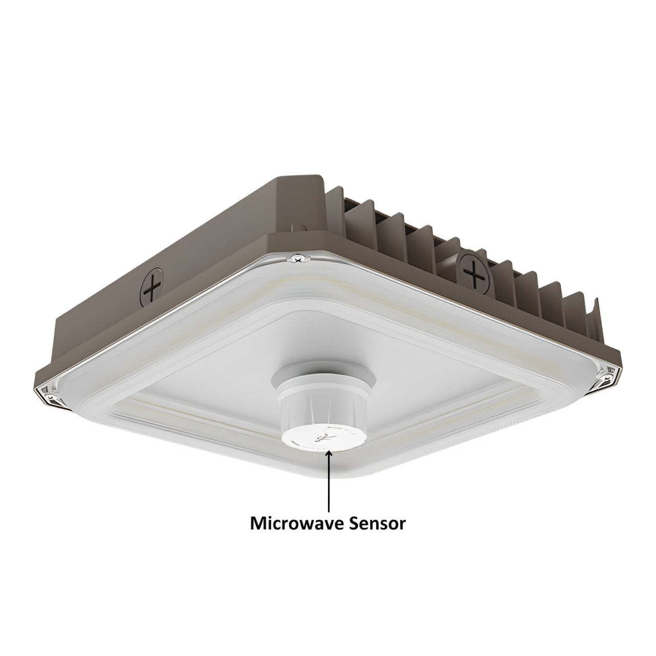 LED Gas Station Canopy Light Fixture with Optional Microwave Motion Sensor - 60W 80W 100W Selectable Wattage - 3500K 4000K 5000K CCT - Dimmable - 120-277VAC - FCC & ETL Listed - Waterproof Gas Station Street Area & Outdoor Lighting