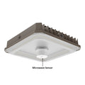 LED Gas Station Canopy Light Fixture with Optional Microwave Motion Sensor - 60W 80W 100W Selectable Wattage - 3500K 4000K 5000K CCT - Dimmable - 120-277VAC - FCC & ETL Listed - Waterproof Gas Station Street Area & Outdoor Lighting